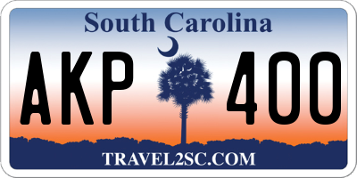 SC license plate AKP400