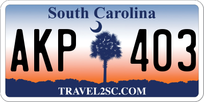 SC license plate AKP403