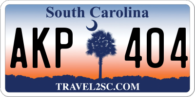 SC license plate AKP404