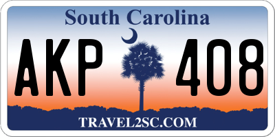 SC license plate AKP408