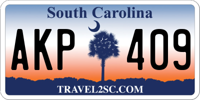 SC license plate AKP409