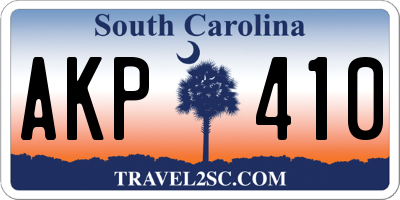 SC license plate AKP410
