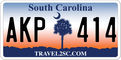 SC license plate AKP414