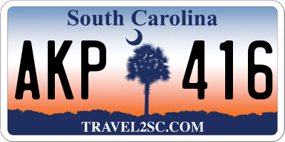SC license plate AKP416