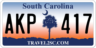 SC license plate AKP417