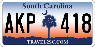 SC license plate AKP418