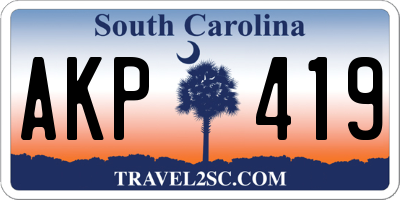 SC license plate AKP419