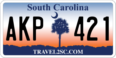 SC license plate AKP421