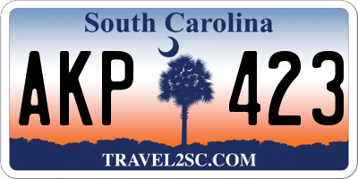 SC license plate AKP423