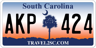 SC license plate AKP424
