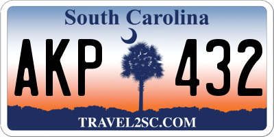 SC license plate AKP432