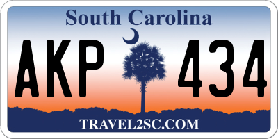 SC license plate AKP434