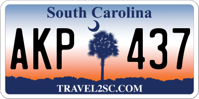 SC license plate AKP437