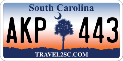 SC license plate AKP443