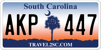 SC license plate AKP447