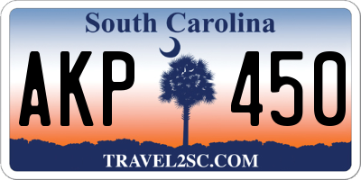 SC license plate AKP450