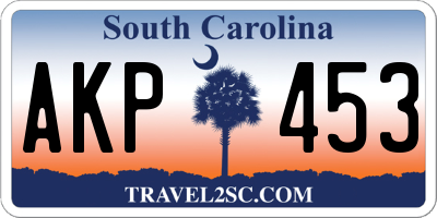 SC license plate AKP453