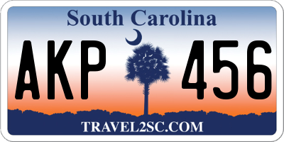 SC license plate AKP456