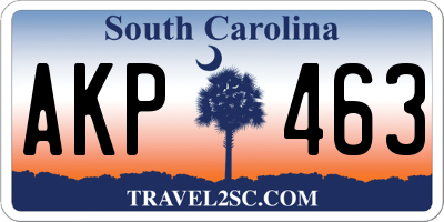SC license plate AKP463