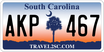 SC license plate AKP467