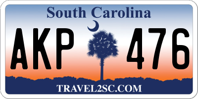 SC license plate AKP476