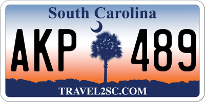 SC license plate AKP489