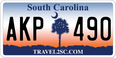 SC license plate AKP490