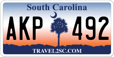 SC license plate AKP492