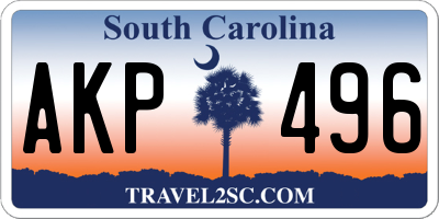 SC license plate AKP496