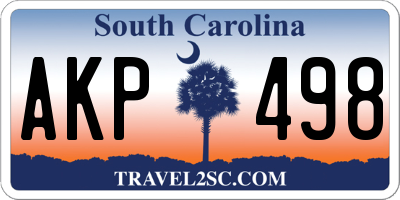 SC license plate AKP498