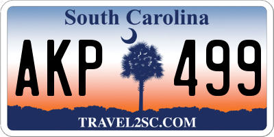 SC license plate AKP499