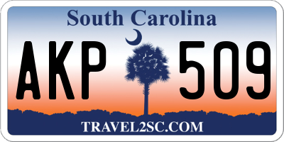SC license plate AKP509