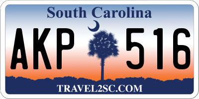SC license plate AKP516