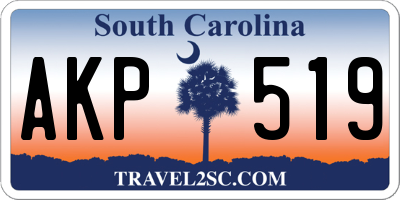 SC license plate AKP519