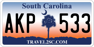 SC license plate AKP533