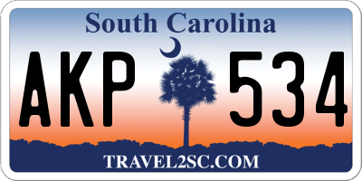 SC license plate AKP534