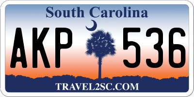 SC license plate AKP536