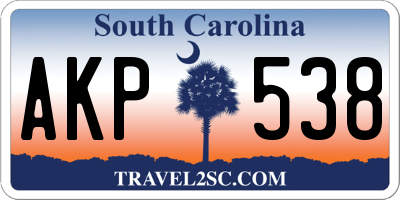 SC license plate AKP538