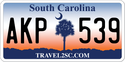 SC license plate AKP539