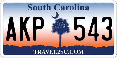 SC license plate AKP543