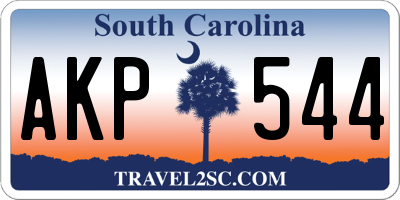 SC license plate AKP544