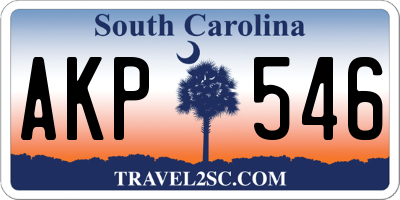 SC license plate AKP546