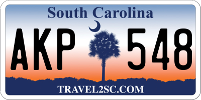 SC license plate AKP548