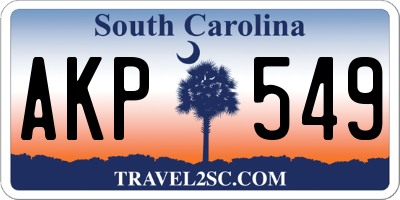 SC license plate AKP549