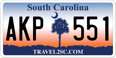 SC license plate AKP551