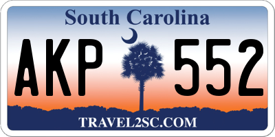 SC license plate AKP552