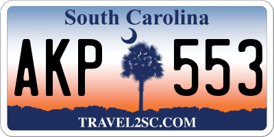 SC license plate AKP553