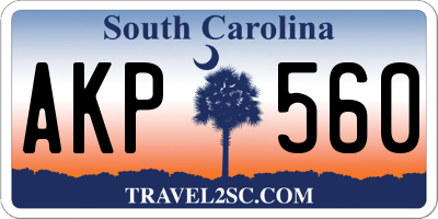 SC license plate AKP560