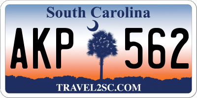 SC license plate AKP562