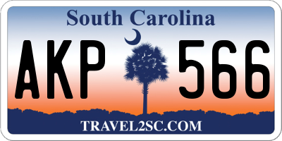 SC license plate AKP566